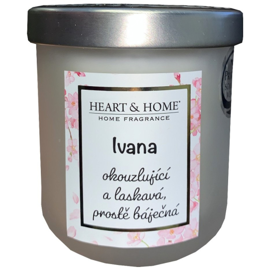 Heart & Home Svěží prádlo sójová vonná svíčka se jménem Ivana 110 g