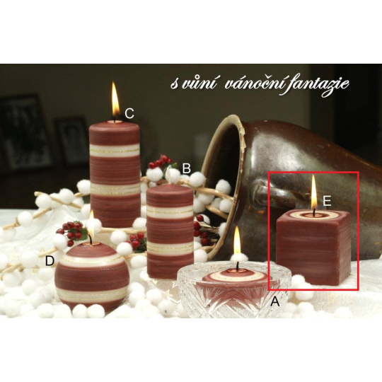 Lima Zimní třpyt Vánoční fantazie aroma svíčka krychle 65 x 65 mm 1 kus