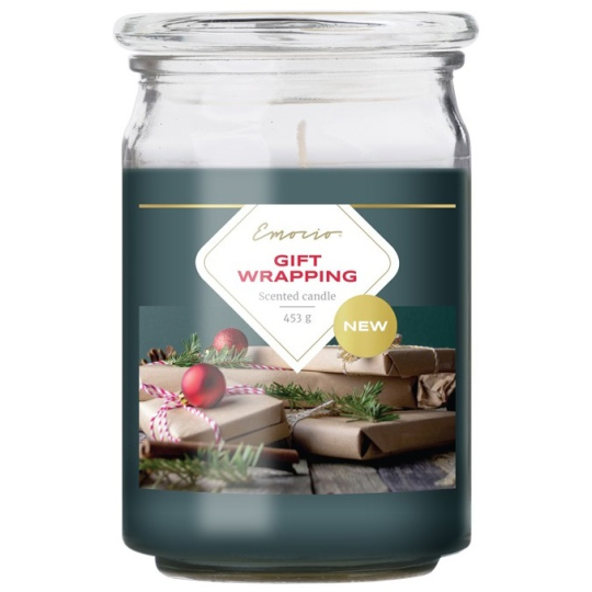 Emocio Gift Wrapping - Balení dárků vonná svíčka sklo se skleněným víčkem 453 g 93 x 142 mm