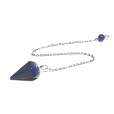 Lapis Lazuli kyvadlo přírodní kámen 2,5 cm + 18 cm řetízek s korálkou, kámen harmonie