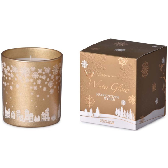 Emocio Winter Glow Frankincense & Myrrh - Kadidlo a Myrha vonná svíčka sklo 80 x 90 mm