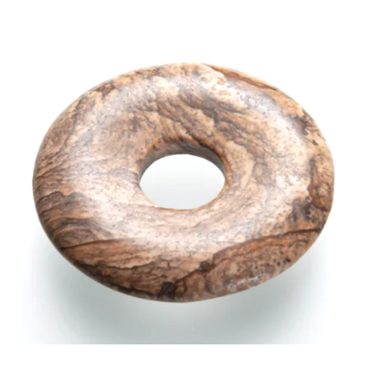 Jaspis obrázkový Donut přírodní kámen 30 mm, kámen pozitivní energie