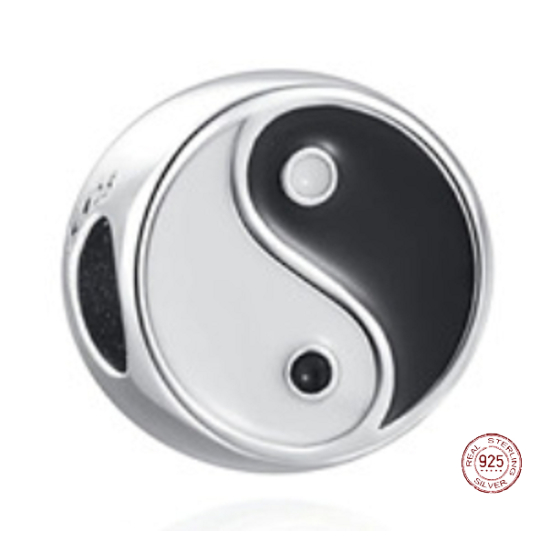 Charm Sterlingové stříbro 925 Jin a Jang, korálek na náramek symbol