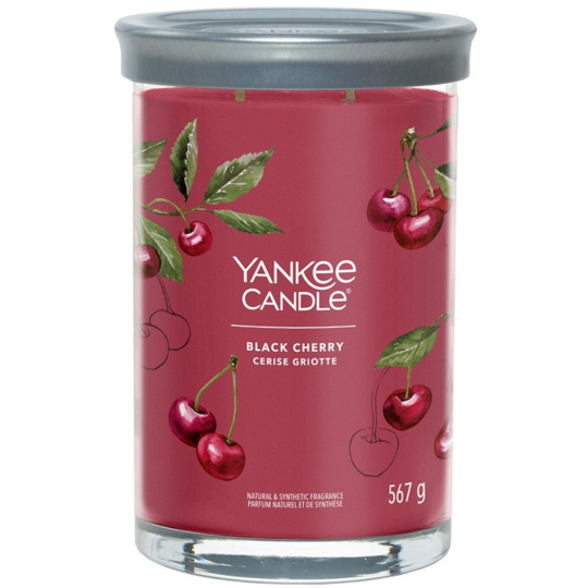 Yankee Candle Black Cherry - Zralé třešně vonná svíčka Signature Tumbler velká sklo 2 knoty 567 g