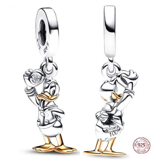 Charm Sterlingové stříbro 925 Disney 100. výročí kačer Donald, přívěsek na náramek