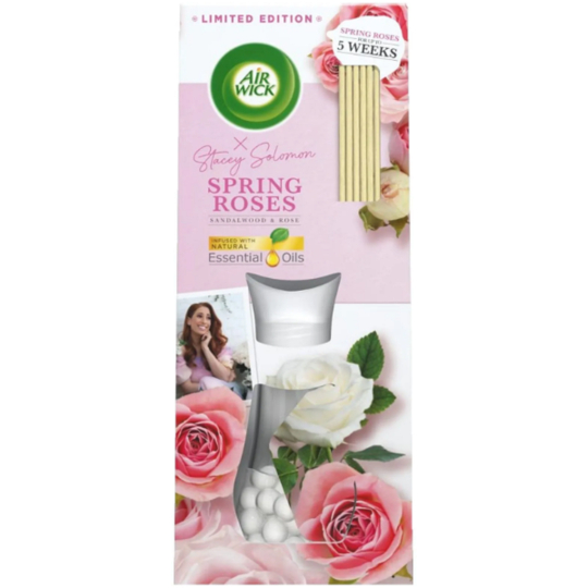 Air Wick Reed Diffuser Essential Oils Spring Roses - Jarní růže vonné tyčinky osvěžovač vzduchu 25 ml