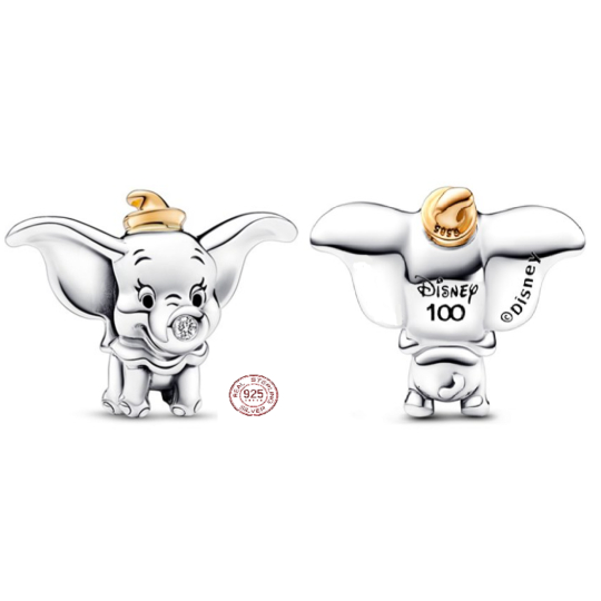 Charm Sterlingové stříbro 925 Disney 100. výročí Dumbo slon, korálek na náramek pohádka