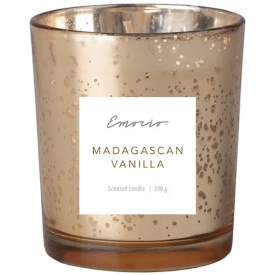 Emocio Madagascan Vanilla - Madagaskarská vanilka vonná svíčka sklo metalická zlatá 80 x 90 mm mix vůní