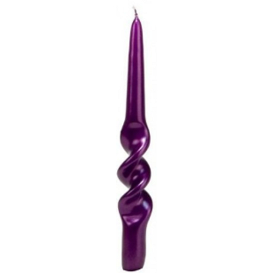 Emocio Spirála svíčka metal tmavě fialová kónická 22 x 230 mm