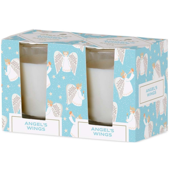Emocio Angel´s Wings - Cookie and Cream vonná svíčka sklo 52 x 65 mm 2 kusy v krabičce