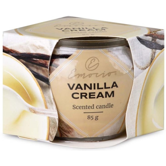 Emocio Dekor Vanilla Cream vonná svíčka sklo 70 x 62 mm 85 g