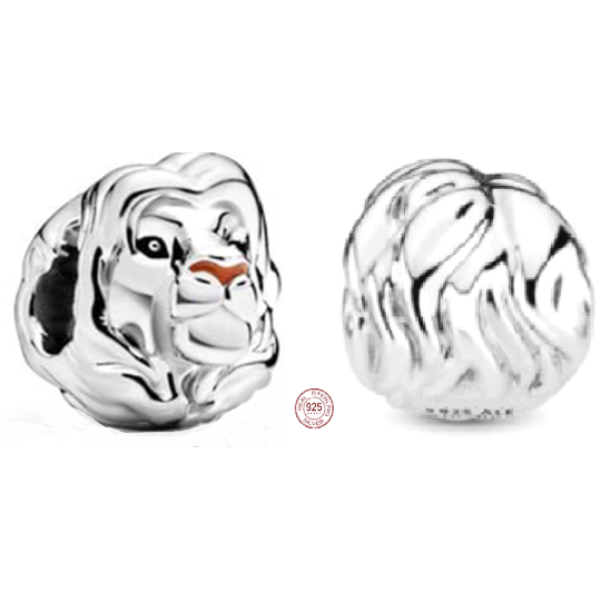 Charm Sterlingové stříbro 925 Disney Lví král - Simba lev, korálek na náramek zvíře