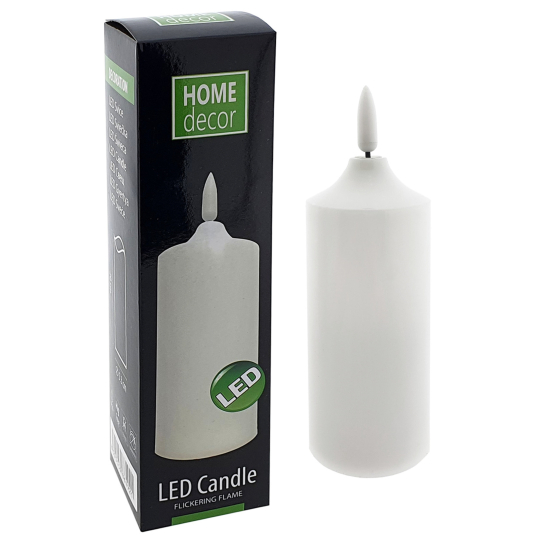 Home Decor Svíčka LED elektronická svítící bílá HD-104 14,5 cm