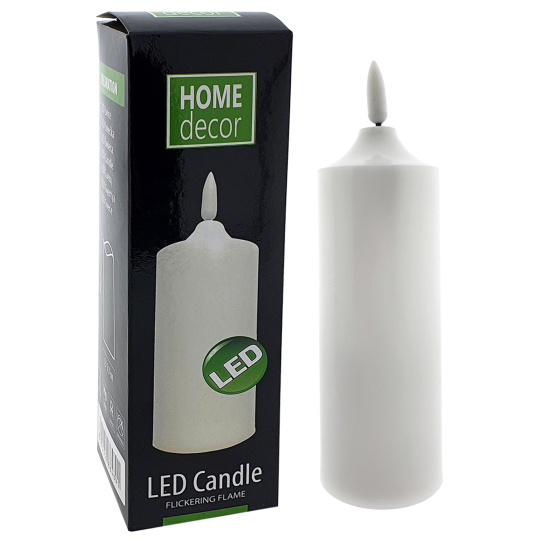 Home Decor Svíčka LED elektronická svítící bílá HD-104 17 cm