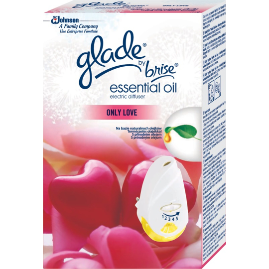 Glade Essential Oil Only Love elektrický osvěžovač vzduchu strojek 20 ml