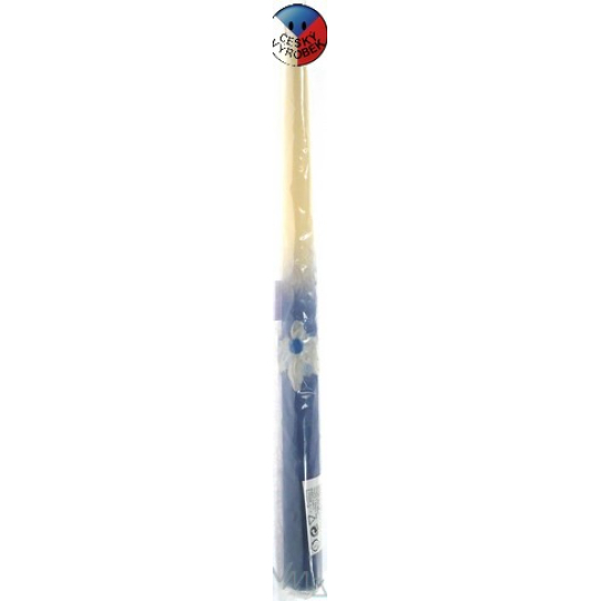 Admit Kónická svíčka pastelově modrá s květem 31 cm 1 kus