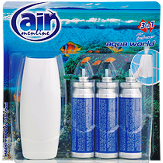 Air Menline Aqua World Happy Osvěžovač vzduchu komplet sprej + náplně 3 x 15 ml