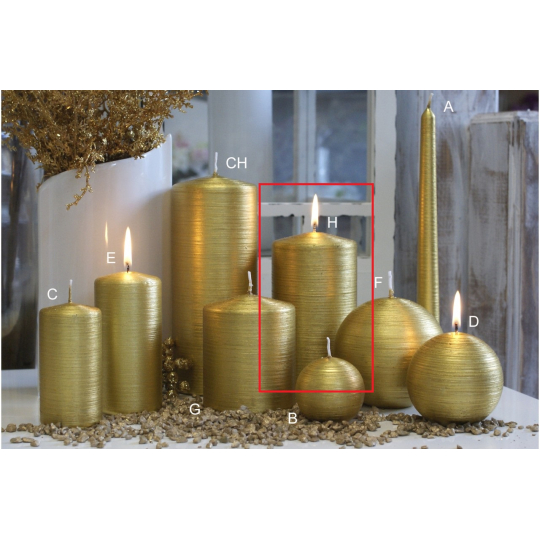 Lima Alfa svíčka zlatá válec 80 x 150 mm 1 kus