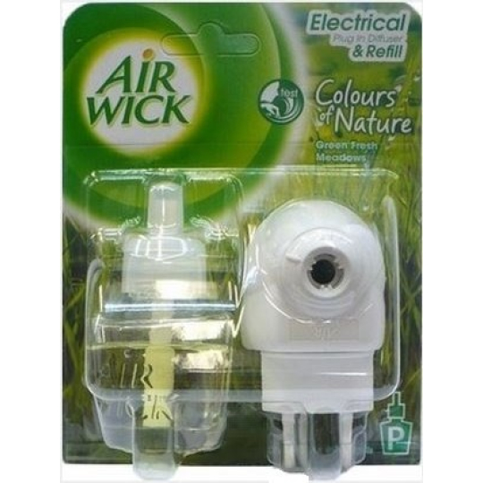 Air Wick Zelené svěží louky elektrický osvěžovač vzduchu komplet 19 ml