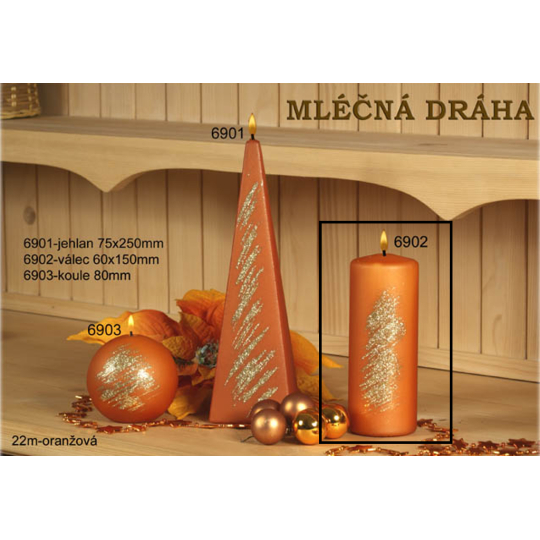 Lima Mléčná dráha svíčka oranžová válec 60 x 150 mm 1 kus