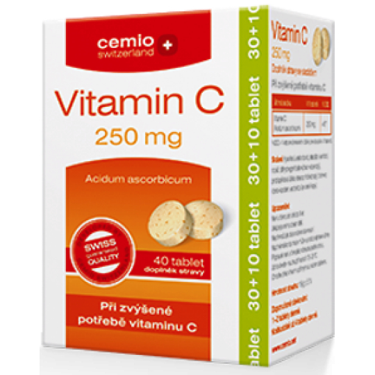 Cemio Vitamin C při zvýšené potřebě vitamínu C 250 mg 40 tablet