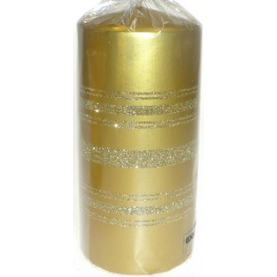 Lima Glittering Line svíčka zlatá válec 60 x 120 mm 1 kus