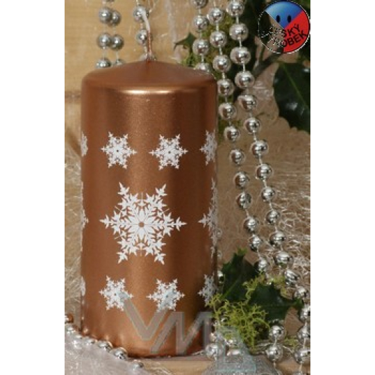 Lima Snowflake svíčka měděná válec 60 x 120 mm 1 kus