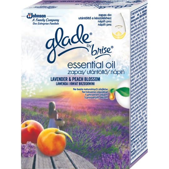 Glade Essential Oil Levandule a květ broskve elektrický osvěžovač náhradní náplň 20 ml