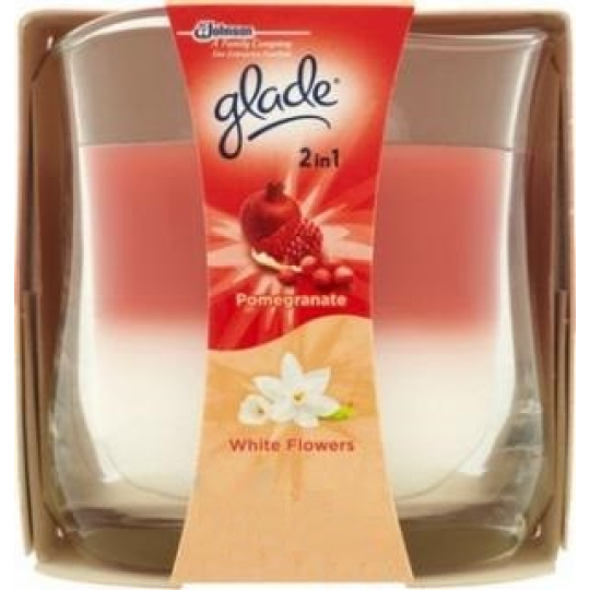 Glade by Brise 2v1 Pomegranate and White Flowers vonná svíčka ve skle, doba hoření až 30 hodin 135 g