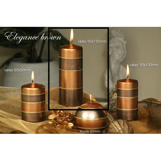 Lima Elegance Brown svíčka měděná válec 60 x 150 mm 1 kus