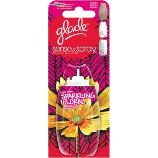 Glade Sense & Spray Sparkling Floral osvěžovač vzduchu náhradní náplň 18 ml sprej