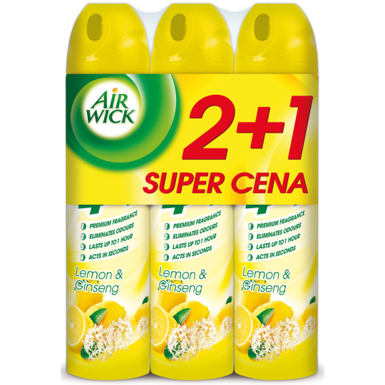 Air Wick Citron a Ženšen 4v1 osvěžovač vzduchu sprej 3 x 240 ml
