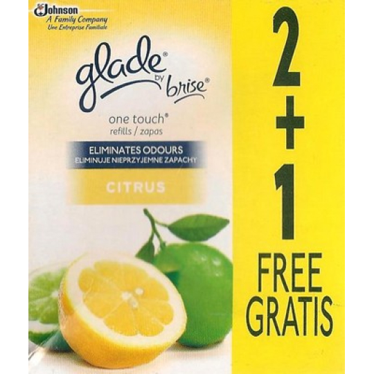 Glade One Touch Citrus mini sprej náhradní náplň do osvěžovače vzduchu 3 x 10 ml