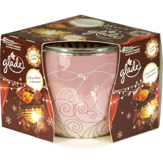 Glade by Brise Chocolate Celebration vonná svíčka ve skle, doba hoření až 30 hodin 120 g