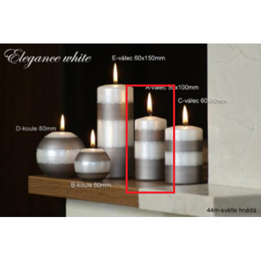 Lima Elegance White svíčka světle hnědá válec 50 x 100 mm 1 kus