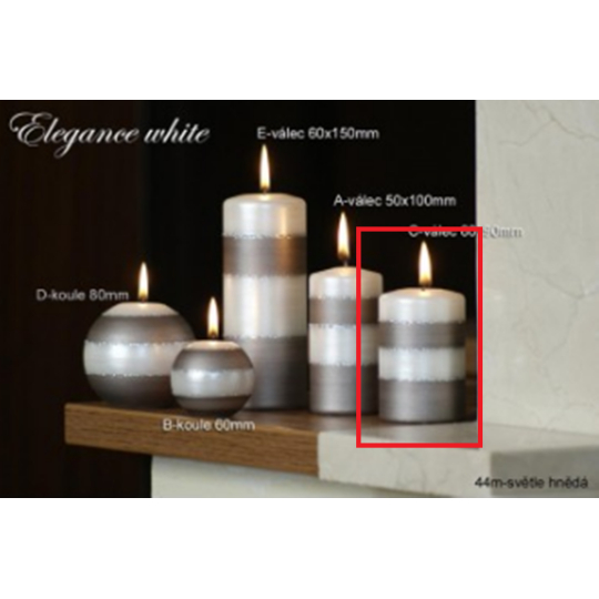 Lima Elegance White svíčka světle hnědá válec 60 x 90 mm 1 kus