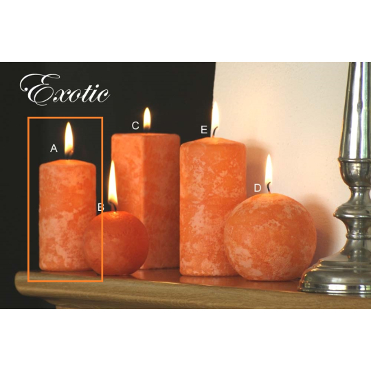 Lima Mramor Exotic vonná svíčka oranžová válec 50 x 100 mm 1 kus