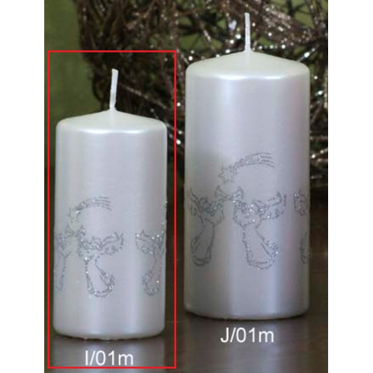 Lima Andělé trubači svíčka bílá válec 50 x 100 mm 1 kus