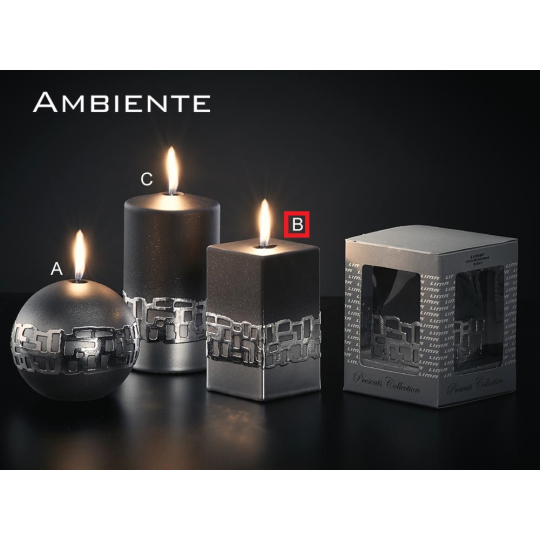Lima Ambiente svíčka černá hranol 65 x 120 mm 1 kus