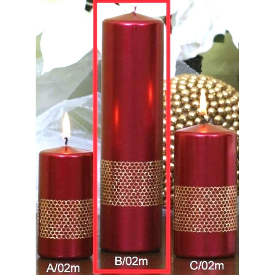 Lima Stuha svíčka červená válec 60 x 220 mm 1 kus