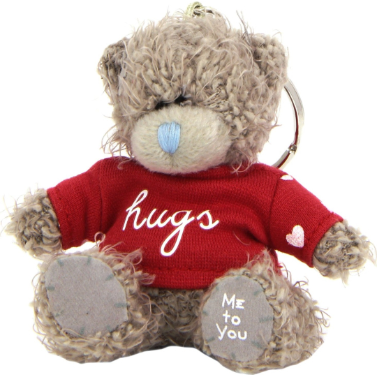 Me to You Medvídek v tričku s nápisem Hugs plyšová klíčenka 7,5 cm