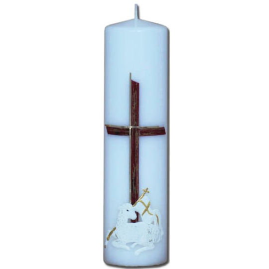 Lima Relief Beránek oltářní svíčka bílá válec 60 x 220 mm 1 kus