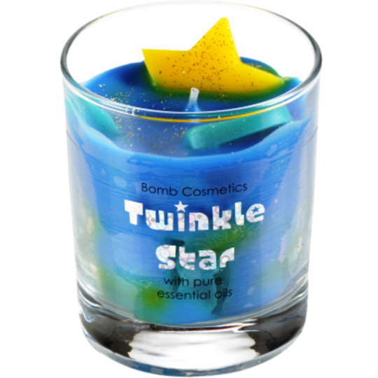 Bomb Cosmetics Jasná hvězda - Twinkle Star Candle Vonná přírodní, ručně vyrobena svíčka ve skle hoří až 35 hodin