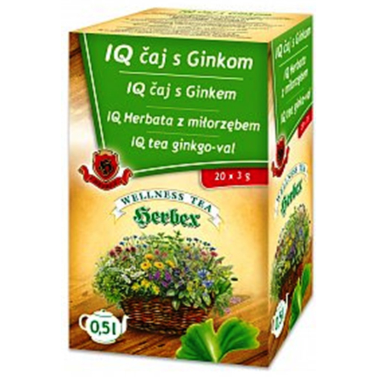 Herbex IQ čaj s ginkem zvyšuje odolnost proti stresu 20 x 3 g