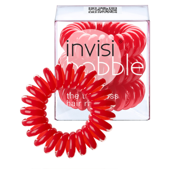 Invisibobble Raspberry Red Sada Gumička do vlasů červená spirálová 3 kusy