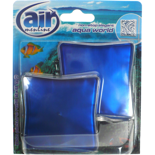 Air Menline Deo Picture Non Stop Elegant Aqua World gelový osvěžovač vzduchu náhradní náplň 2 x 8 g