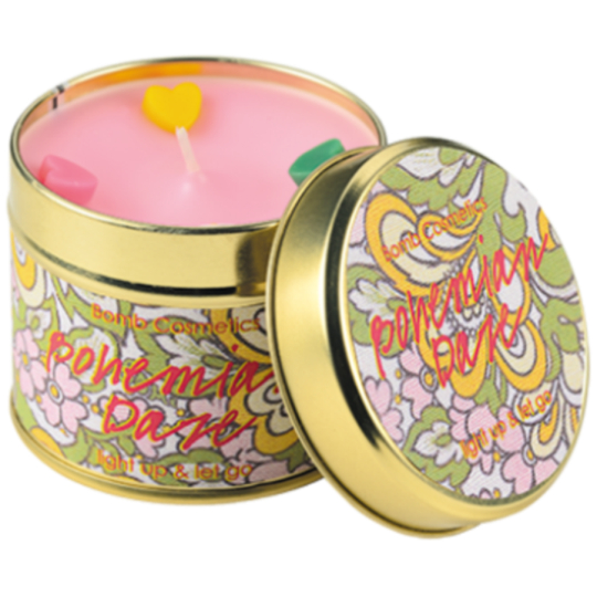 Bomb Cosmetics Bohémské mámení - Bohemian doze Vonná přírodní, ručně vyrobena svíčka v plechové dóze hoří až 35 hodin
