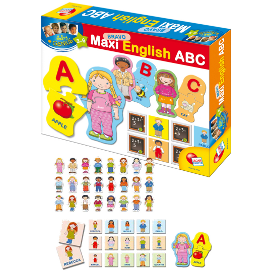 Baby Genius Bravo Maxi abeceda angličtina edukativní hra 66 dílků, doporučený věk 3+