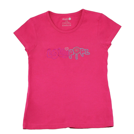 ËP Line Lollipopz tričko s kamínkovou aplikací růžové, velikost 152 cm (12 let)