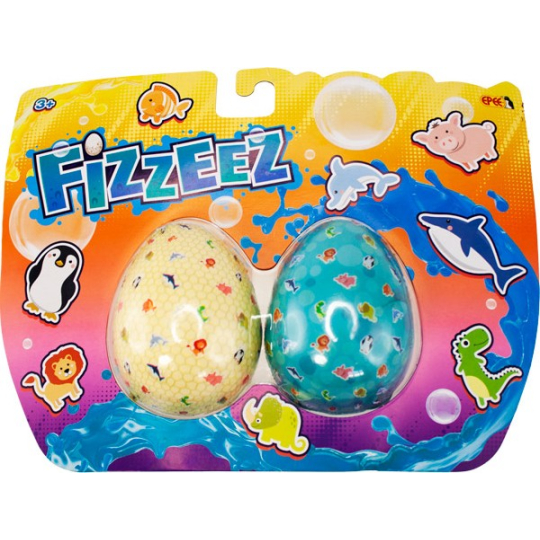 EP Line Fizzeez Šumivá vajíčka s překvapením 2 kusy různé druhy, doporučený věk 3+